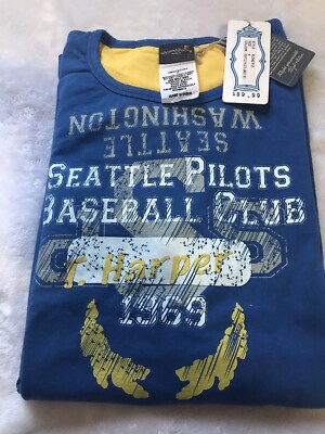 Wright & Ditson Seattle Baseball Blue/white/ Vintage T Shirt Men US SZ 6 NEW