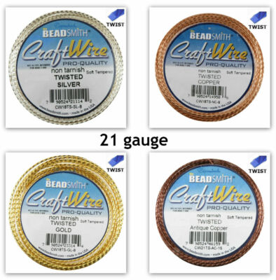 TWISTED Square Craft Wire BeadSmith 21 gauge
