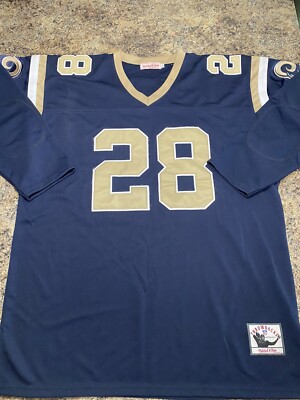 St. Louis Rams Marshall Faulk Throwbacks Authentics Mitchell Ness #28-RARE COLOR