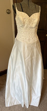 Wedding Dress Bridal Exquisite Off-white Crystal Beading Straps Sz M 10 or 12 