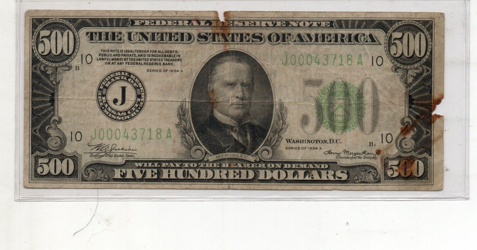 1934A Federal Reserve Note $500