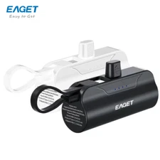 EAGET Mini Power Bank 5000mAh Portable Battery Charger For Type C iphone Android