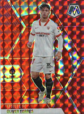 2020-21 Panini Mosaic La Liga OLIVER TORRES Red Mosaic Prizm No 15 SEVILLA FC