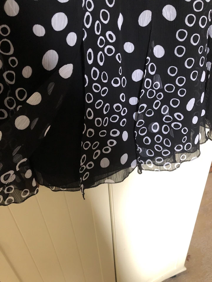 GERRY WEBER Rock Como Ladies Layered Skirt Size 12 Black Grey Crepe Chiffon NEW - Image 4 of 4