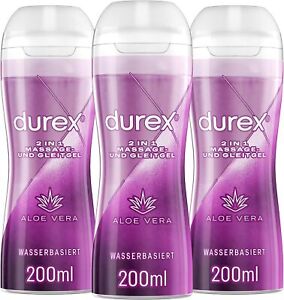 Durex Play 2in1 Massage & Gleitgel Aloe Vera Massagegel Gleitmittel 3x200ml