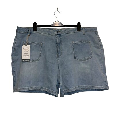 Fat Face Damen-Jeansshorts Größe UK 24 Paige hellblau neu mit Etikett Übergröße