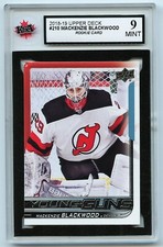 2018-19 UD YOUNG GUNS #210 MACKENZIE BLACKWOOD RC GRADED 9.0 MINT (2021-576)