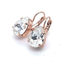 Earrings By Mariana Woman Glamorous Clear Pear Shape Swarovski Crystals
