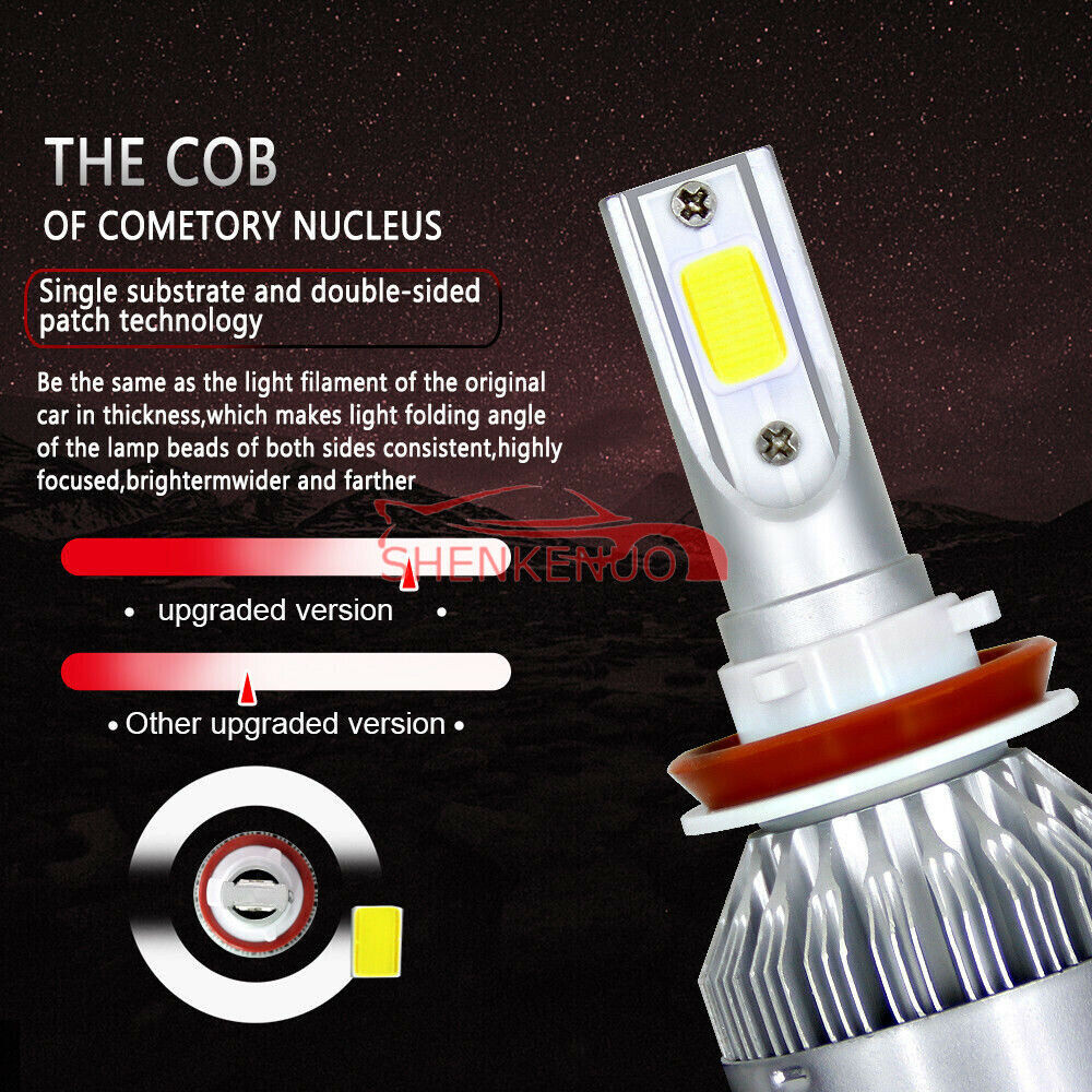 2x Bulbs H11 LED Headlight Low Beam 6000K White FOR Toyota Avensis T27