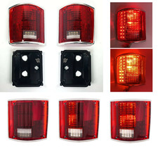 Pair Sequential Tail Lights Led Brake W Trim 1973-1987 Chevrolet Pickup Truck