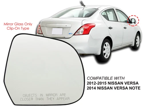 Mirror Glass for 2012-15 NISSAN VERSA 2014 VERSA NOTE Non-Heated Passenger Side