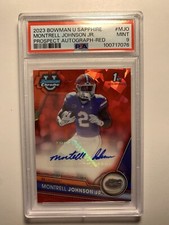 2023 Bowman Chrome Univ Sapphire MONTRELL JOHNSON 1st Red Auto /5 PSA 9 #PA-MJO