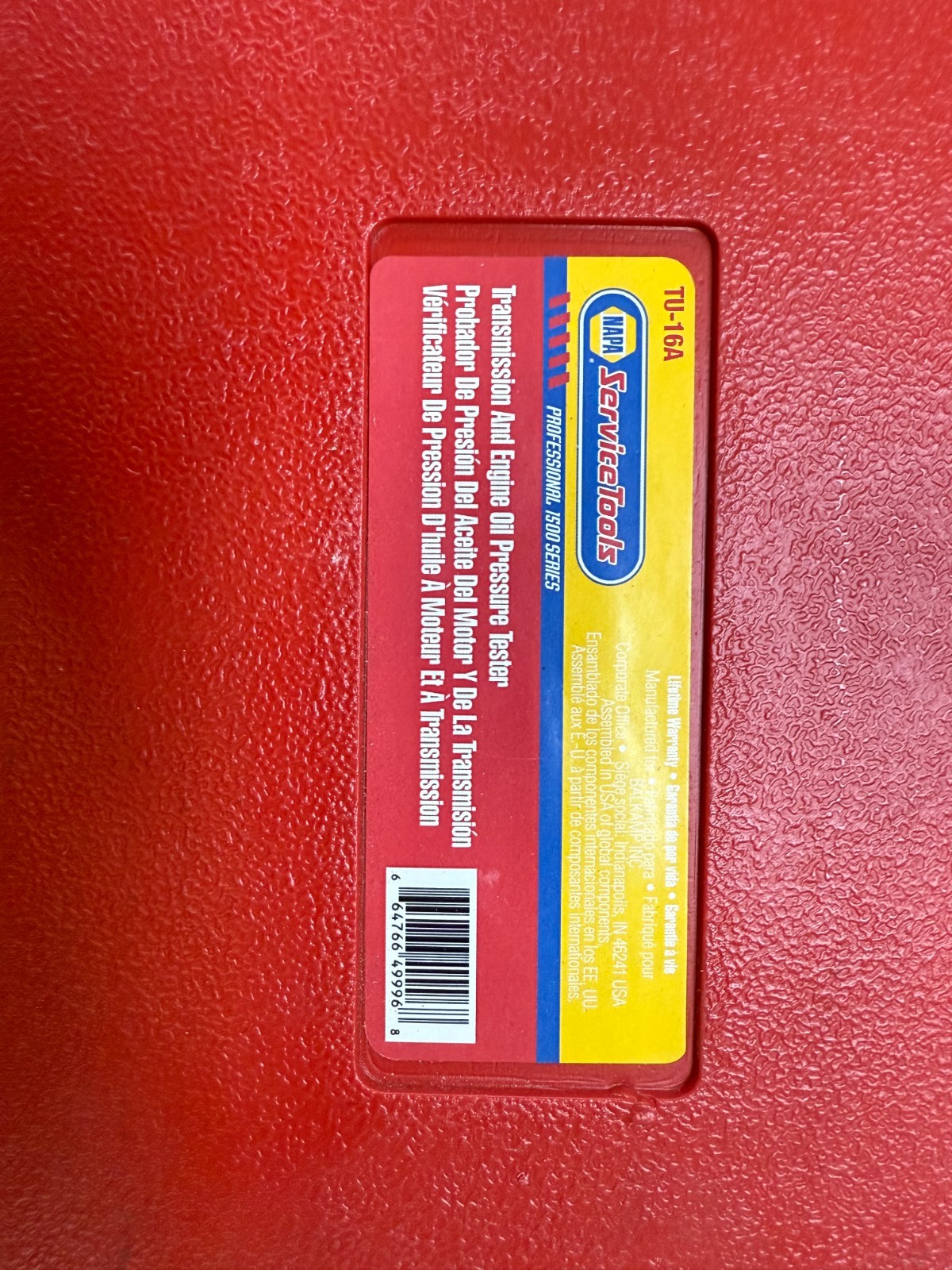 Oil Pressure Tester Kit NAPA BRAND NEW COMPLETE IN BOX