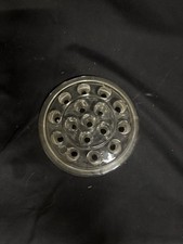 Clear Glass Flower Frog 5 Inch Round   16-Hole Floral Arranger Vintage