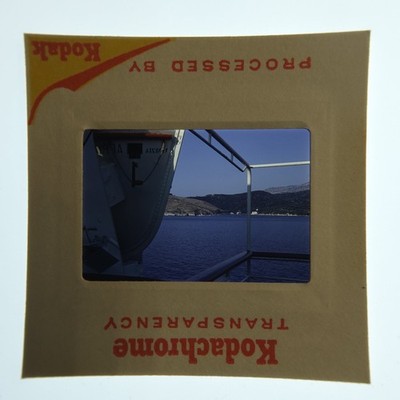 Vintage 1971 Kodachrome 35mm Slide M/S Appia Ship Corfu Greece Travel Ocean