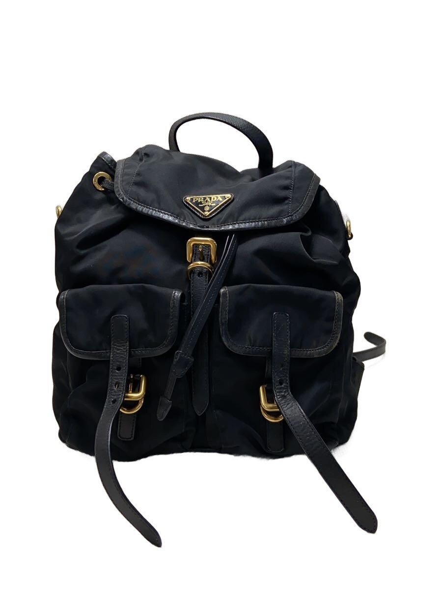PRADA Backpack Polyester BLK Solid 250112-2 - image 1