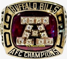 1991 BUFFALO BILLS AFC CHAMPIONS CHAMPIONSHIP RING JOSTENS 10K GOLD KELLY QB