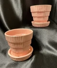 New ListingVtg McCoy Pottery Basket Weave 3" Flowerpots Pink Cottage 50s Lot of 2