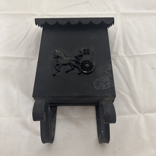 Fulton standard vertical wall-mount mailbox in black gold horse carriage emblem