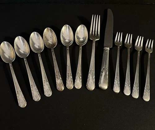 Vintage International Sterling Silver Lot of 12 Orchid Flatware 1929 (320 grams)