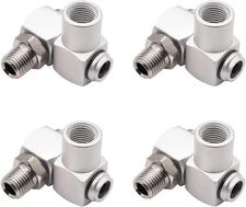 4 PCS 1/4Inch NPT Air Tool 360 Degree Swivel Fitting 1/4 inch, Silver 