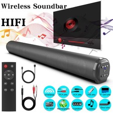 Surround Sound Bar 4 Speaker System Wireless Subwoofer TV Home Theater & Remote