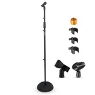 5Core Mic Stand Floor Adjustable Round Base Universal Metal Microphone Stands