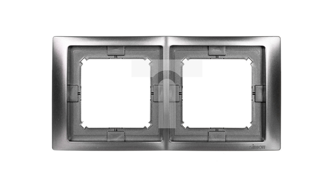Simon Basic Neos Double frame IP44 stainless steel BMRC2B/21 /T2UK