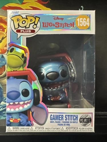 Funko Pop! Plus: Disney - Gamer Stitch (Metallic) #1564 W/ Protector