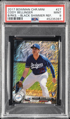 スポーツ選手 bowman chrome cody bellinger auto 2017 BOWMAN CHROME MINI #27 CODY BELLINGER #/100 PSA 9 | eBay