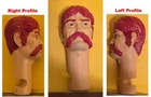 Custom Red moustache replacement head for Marx Johnny West figures repair W
