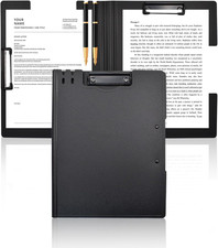 Clipboard Folder A4 File Cover Clipboards with Double Metal Clips, Black
