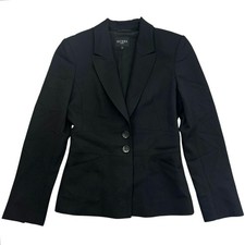 Hobbs London Fitted Tailored Black Wool Blazer Size US 8 Womens Career