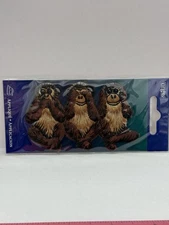 Wrights Brown Monkey Hear No Evil See No Evil Speak No Evil Iron On Appliqué