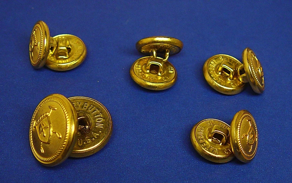LAUREN RALPH LAUREN Replacement buttons 10 Gold Tone 2-part Good Used Cond. - Image 4 of 4