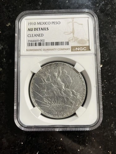 1910 Mexico Silver Caballito Peso NGC Genuine AU Detail | KM-453