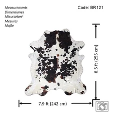 Cowhide Rug Tricolor High Quality Hair on Hide Size: X-Jumbo(XXL)BR121