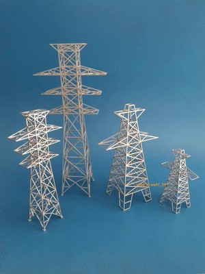 City Layout Scene Diorama High Voltage Transmission Tower Model Display Model