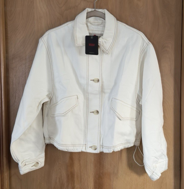 Levi's Women's Denim Janis Utility Jacket White Serenity Wash Size XS NWT thumbnail 3