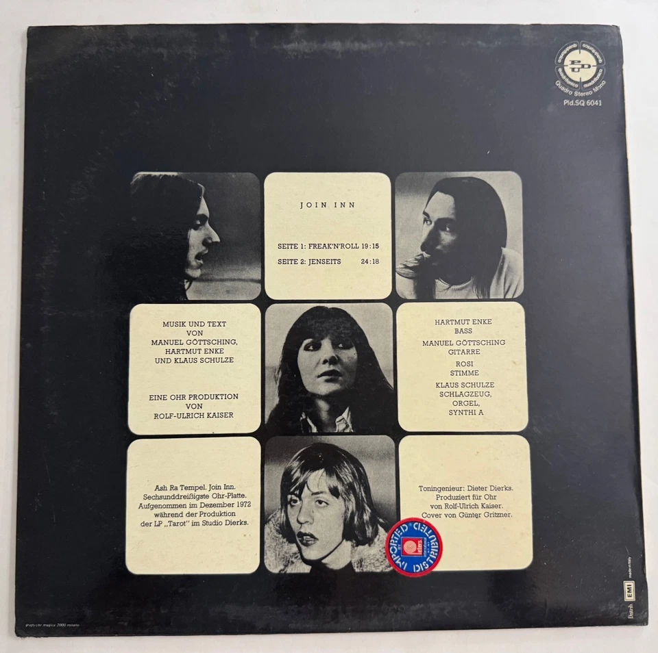 Klaus Schulze / Ash Ra Tempel "Join Inn" LP Quad Italy PUD 6041 Kraut Psych VG+ Foto 2 de 4