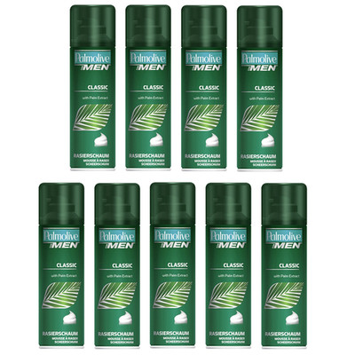 9 x Palmolive For Men Rasierschaum Classic Palm Extract Mousse 300 ml