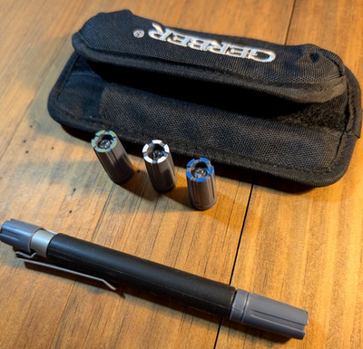 Gerber Foreman Utility Task Pen Light with Sheath And 4 MultiColor Lights Clean