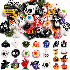 Halloween Resin Flatback Charms, 50Pcs 47 Designs Halloween Embellishments