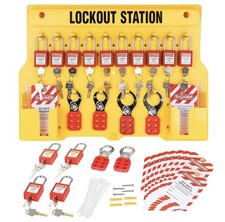 Lockout Tagout Station with Loto Devices Lock Out Tag Out Kit Board Include 14 P