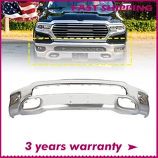 Front Bumper Face Bar For 2019-2024 Dodge Ram 1500 Steel W/Fog Light Holes