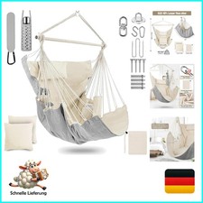 Vcumter H&auml;ngesessel Set mit 3 Kissen XXL Indoor & Outdoor bis 200kg