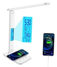 Desk Lamp with Wireless Charger  USB Charging Standard Size-13.3 inch White