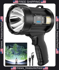 Led Spotlight Flashlight 2000000 Lumens Rechargeable Handheld With Filters