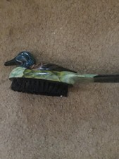 Vintage Men's 9.5" Painted Mallard Duck Brush  Shoe Horn