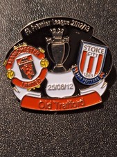 Rare Manchester United Stoke Pin Badge FA Premier League 2012_2013 Old Trafford
